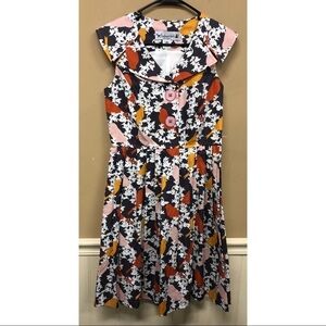 Beebop & Wally Gladys Retro bird print dress XS